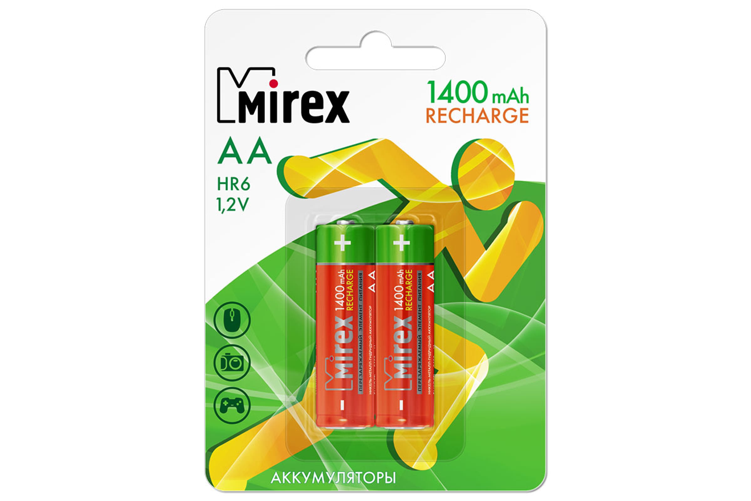 Аккумуляторы Mirex R06(AA)2ВL 1400 mAh (1 шт)