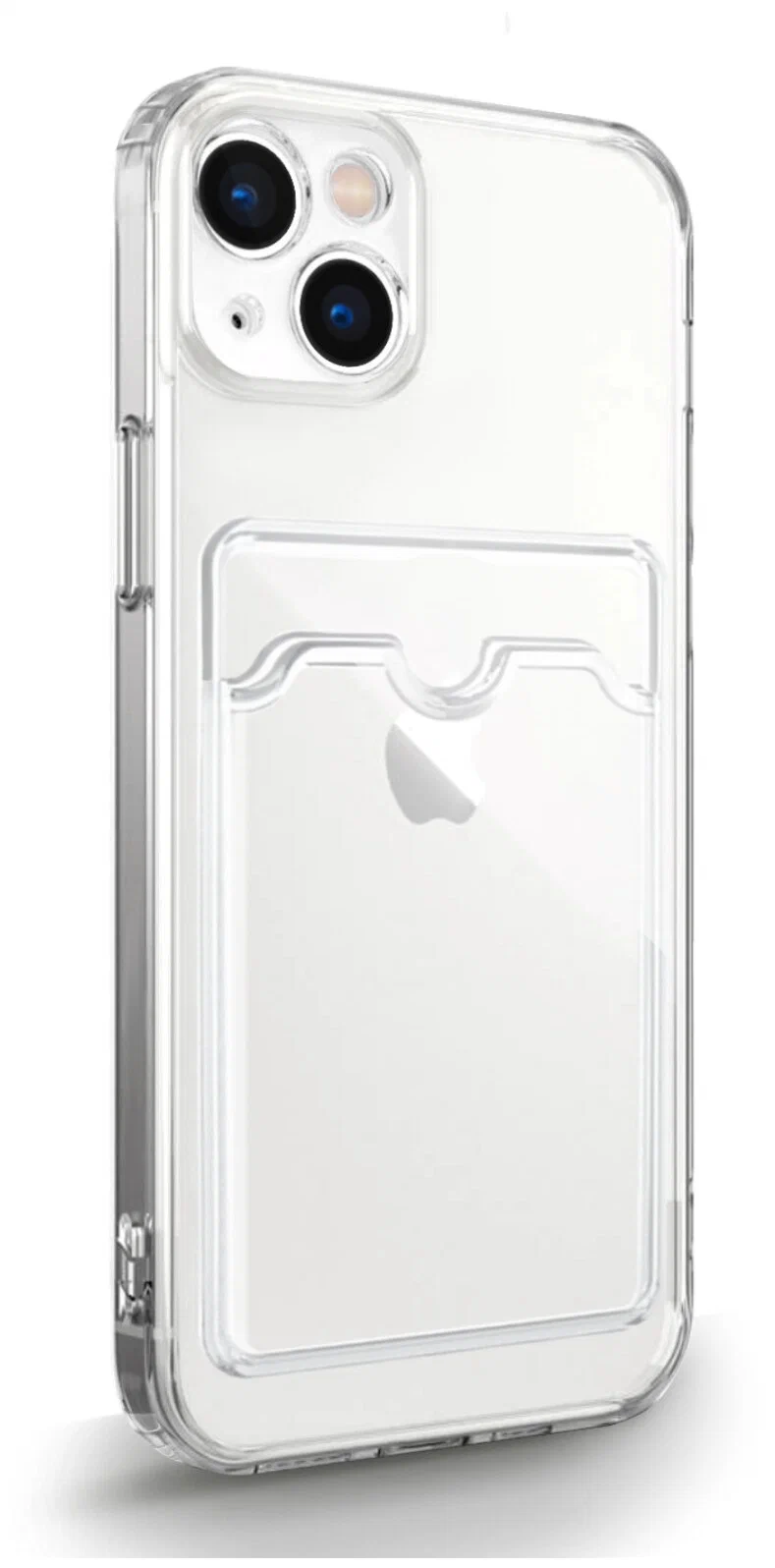 Чехол для iPhone X/XS (с кармашком/силикон/прозрачный)