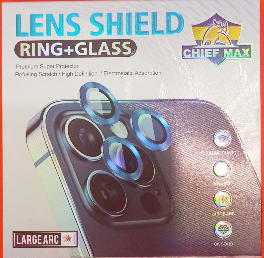 Защитное стекло линзы камеры для iPhone 12 Pro Max (комплект 3 шт.) Синее