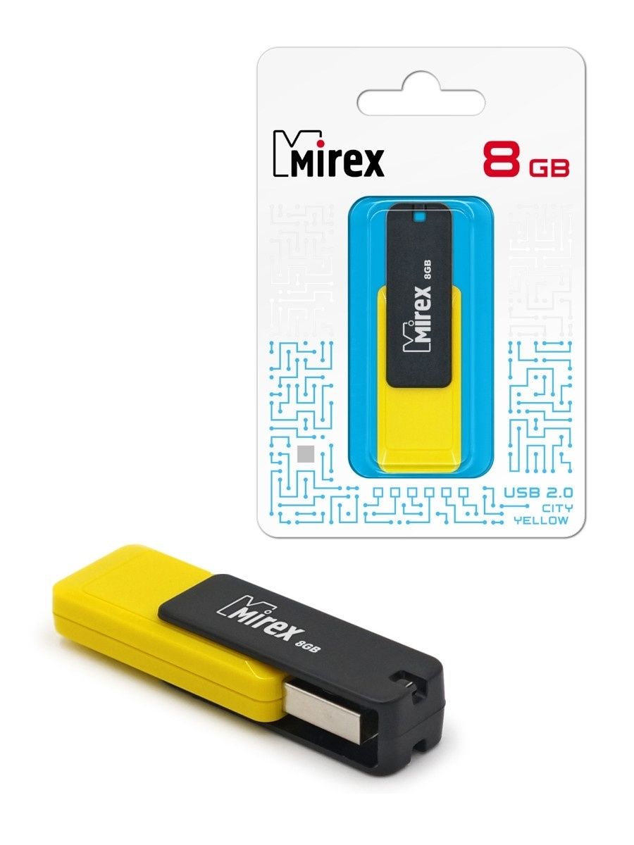 Флеш-накопитель 8GB Mirex CITY YELLOW