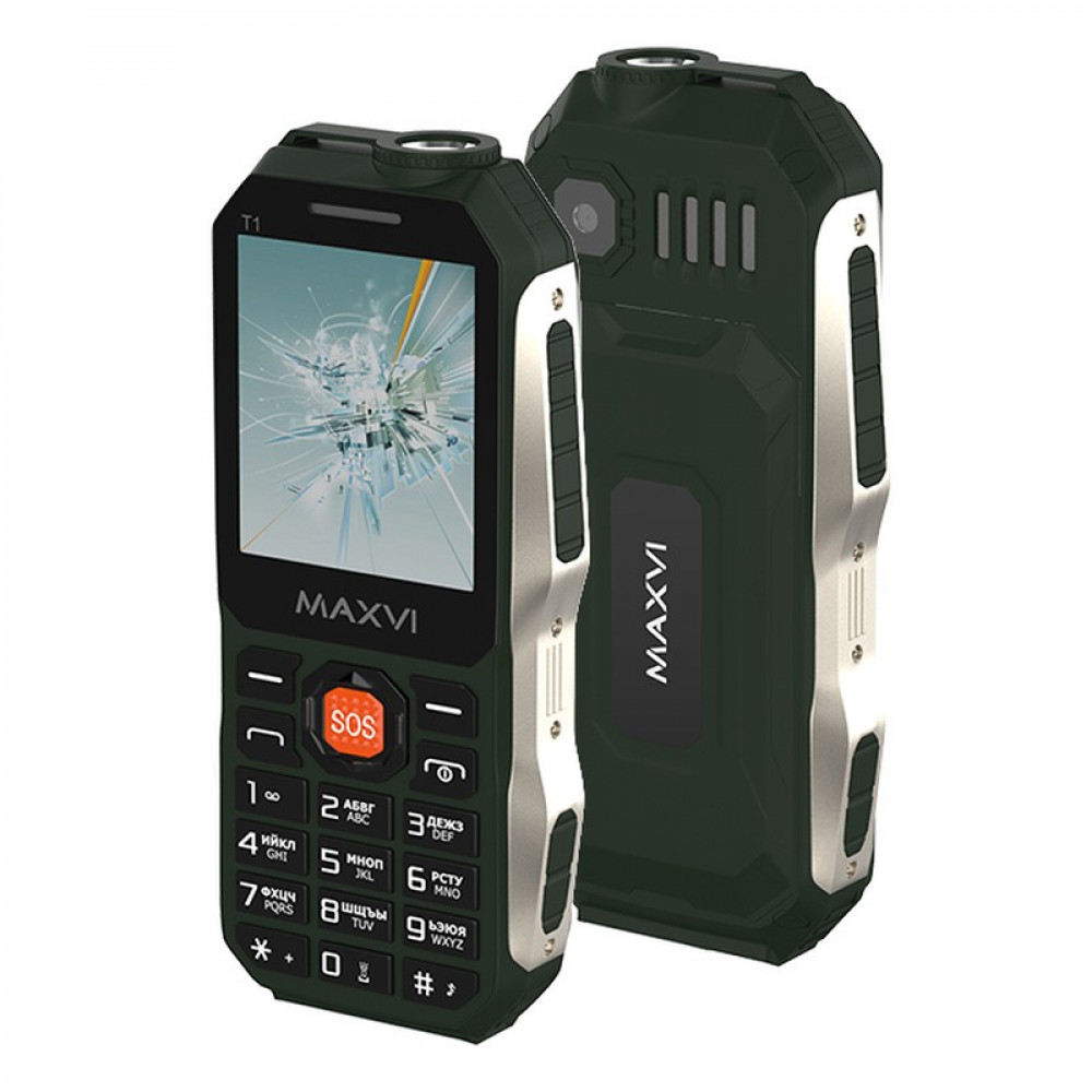 Телефон Maxvi T1 Green Защищенный