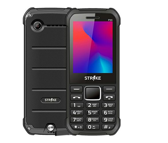 Телефон Strike P20 2,4", 2sim, 2200мАч, Powerbank.FM, фонарик Black