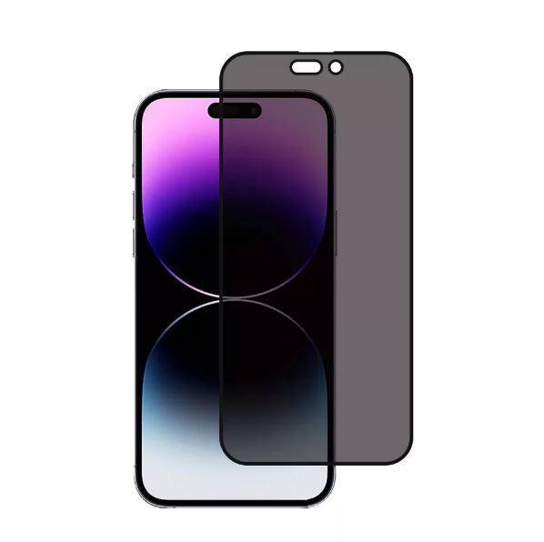 Защитное стекло полноэкранное для iPhone 14 Pro Антишпион (черный)