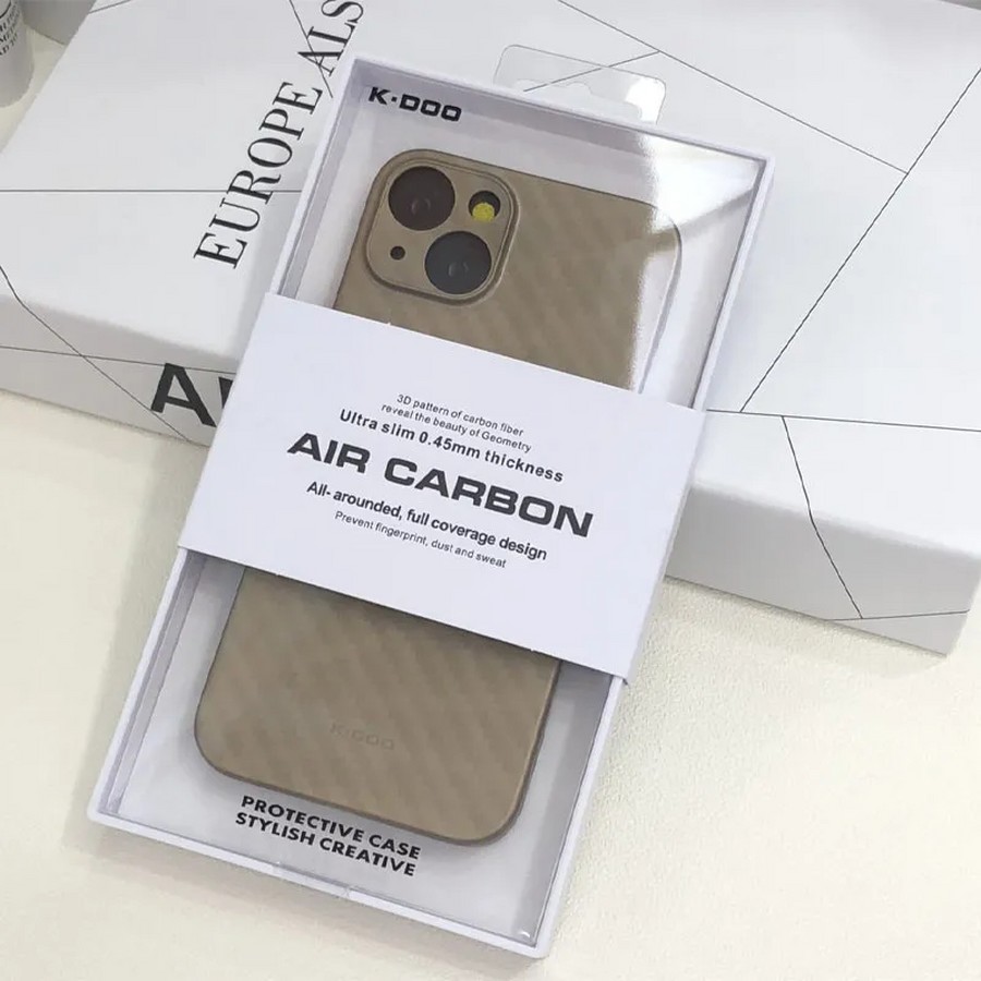 Чехол для iPhone 14 Премиум (K-Doo Air Carbon Ultra slim (0.45 mm)/защита камеры) (золото)