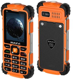 Телефон Maxvi R1 2.4" 1800mAh 2sim power bank ip68 Orange