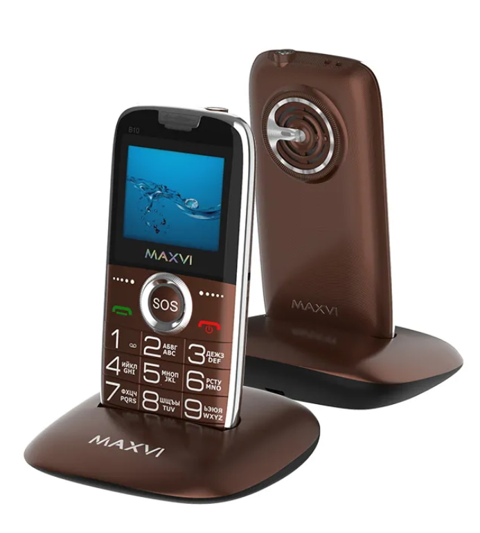 Телефон Maxvi B10 2.0" 1200mAh 2sim док-станция Chocolate