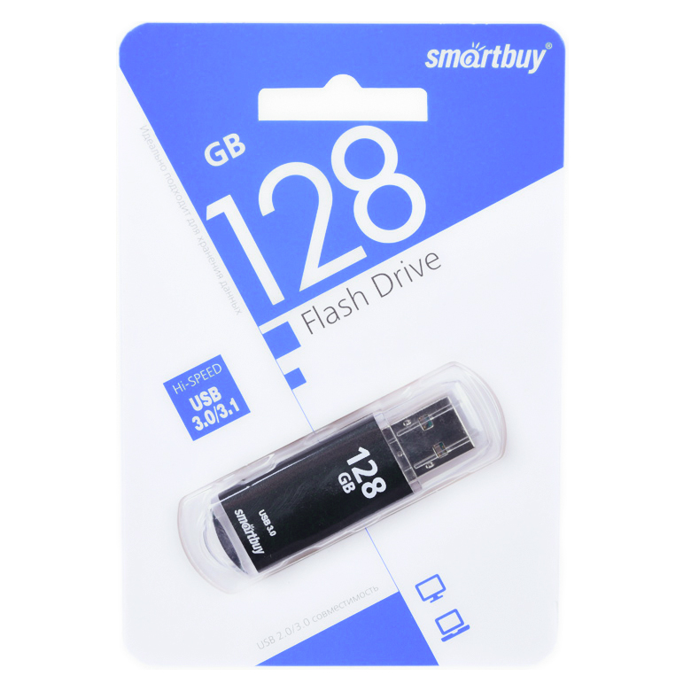 Флеш-накопитель 128Gb SmartBuy V-Cut (black) 3.0