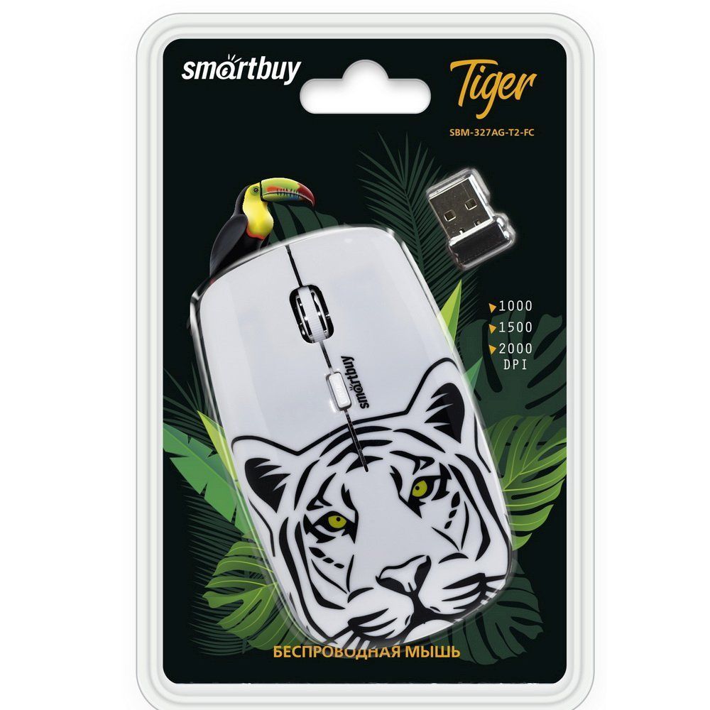 Мышь беспроводная SmartBuy 327AG-T2-FC, USB, беспр.,опт.,4кн., 1000-2000dpi, Tiger 2