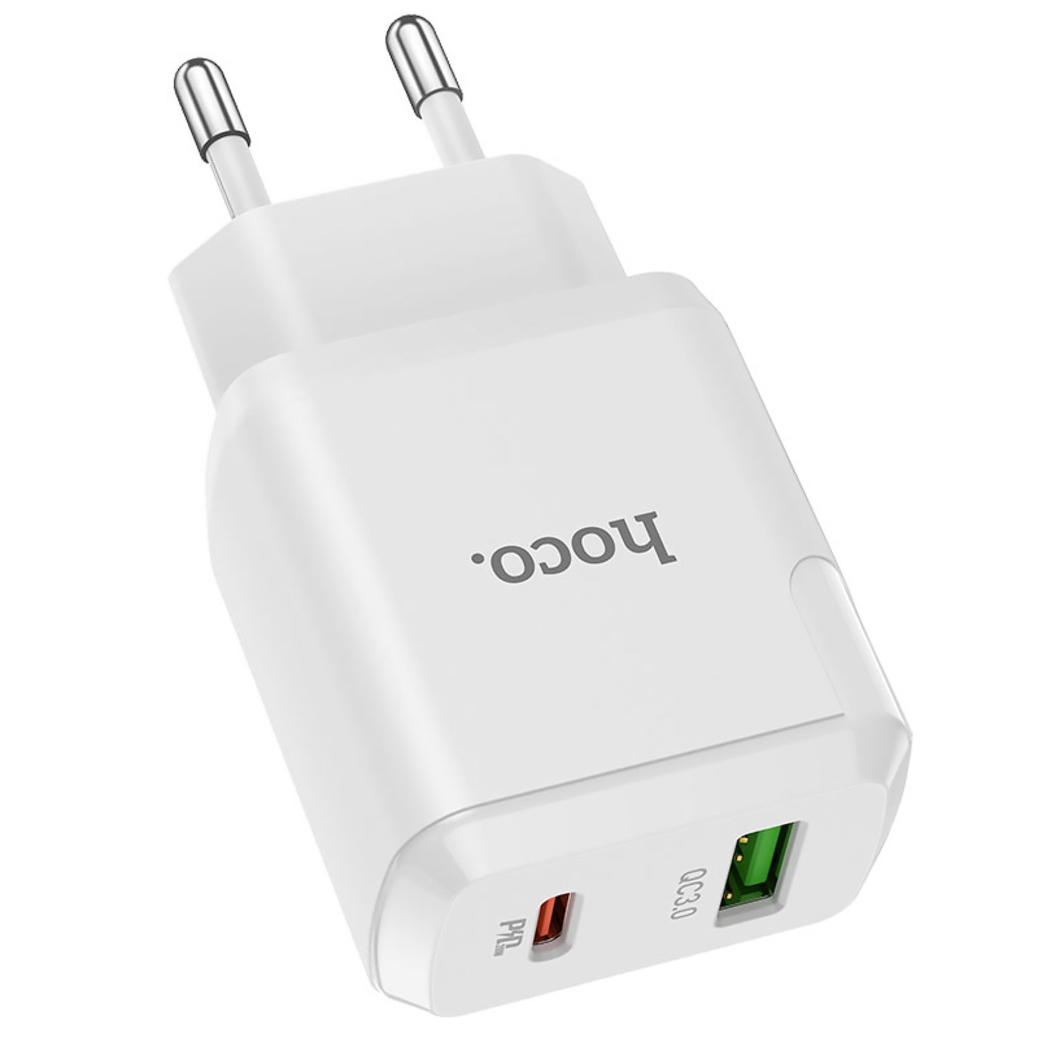 СЗУ HOCO N5 1USB, 1Type-C, 5V, 3A PD20W, QC3.0 (White)