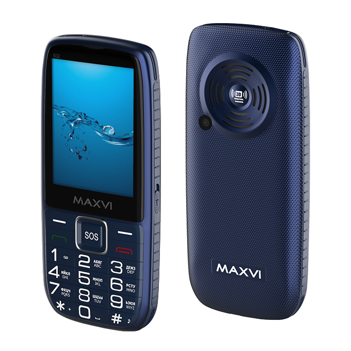 Телефон Maxvi B32 3.2" 2000mAh 2sim Blue