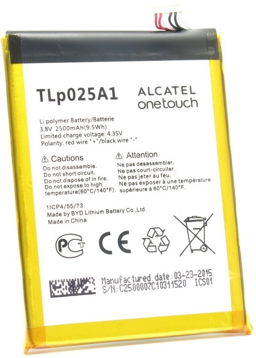 АКБ Alcatel TLp025A1/TLp025A2 (OT-5054D/OT-7043K/OT-7043Y/OT-7044X/OT-7047D/OT-7048X)