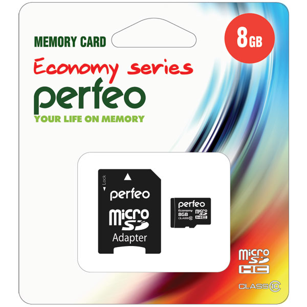Карта памяти Perfeo micro SD 8Gb class 10 с...