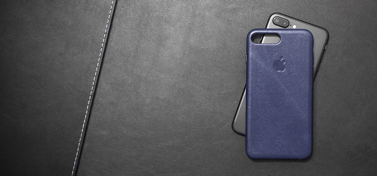 Чехол iPhone 7 Plus  /  8 Plus кожаный  / ...