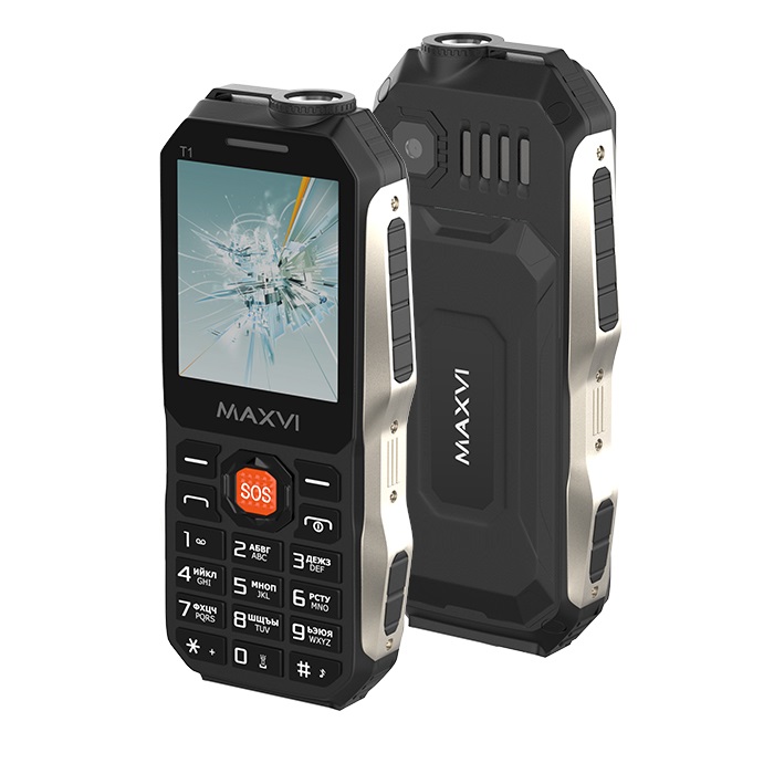 Телефон Maxvi T1 Black Защищенный...