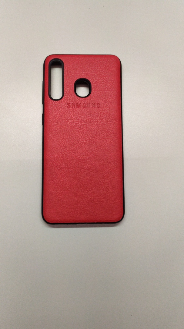 Чехол Samsung A20 / A30 кожа / логотип /...