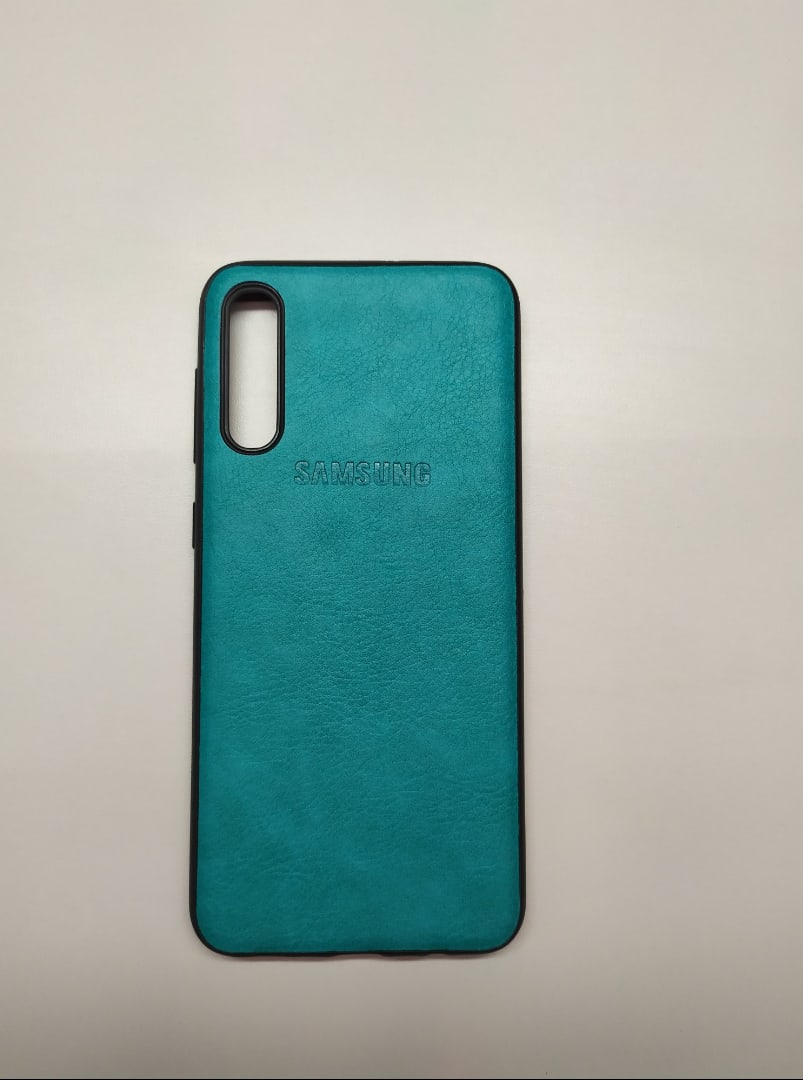 Чехол Samsung A50 кожа / логотип /...