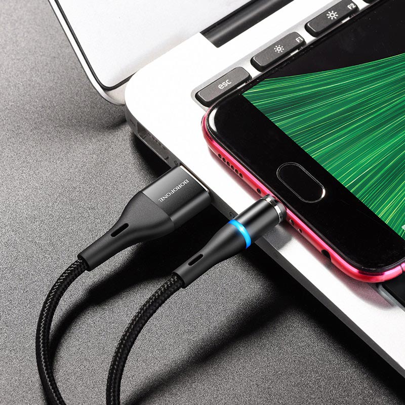 Кабель Lightning iPhone 5G/iPod/iPad  Borofon BU16 1.2м магнитный