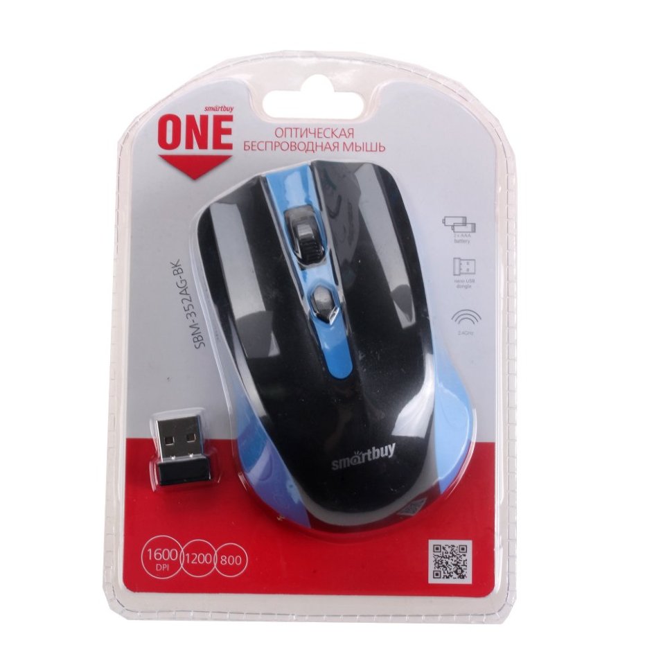 Мышь беспроводная SmartBuy 352AG 1600 dpi / 3...