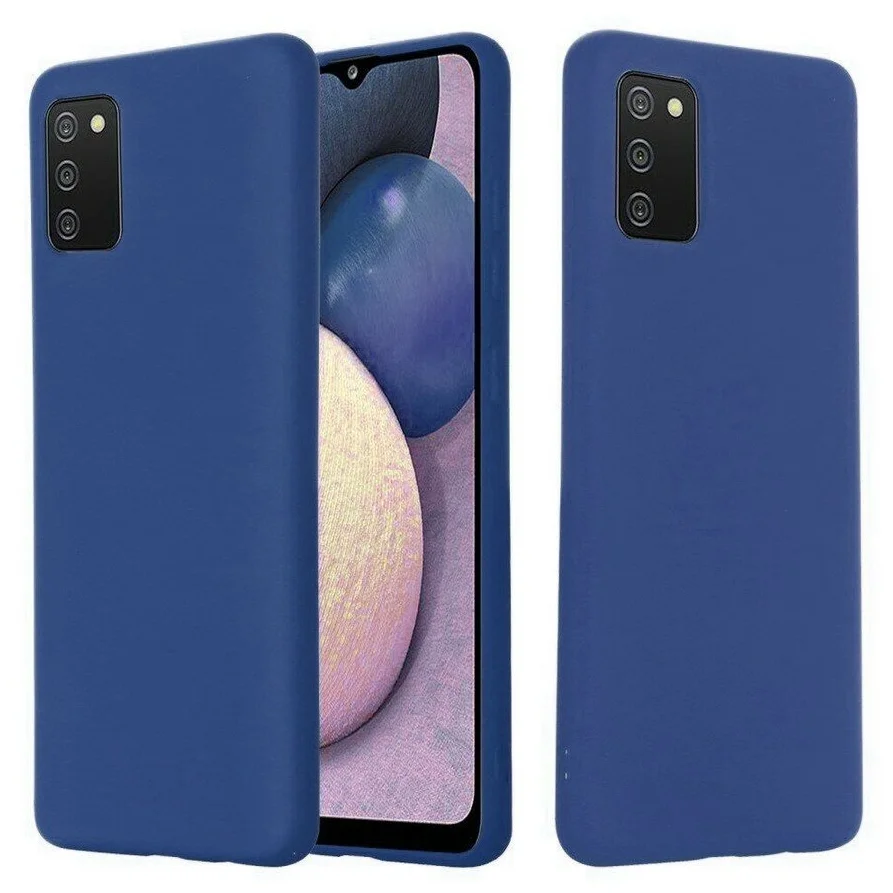 Чехол для Samsung A02S Soft Touch синий...
