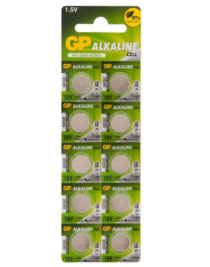Батарейка GP 189 LR54 / G10 / LR1130 / 389A Alkaline...