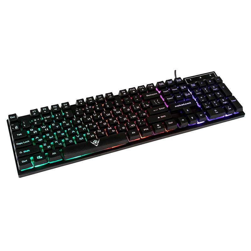 Клавиатура Nakatomi Gaming KG-23U игровая с подсветкой (черный/белаый)