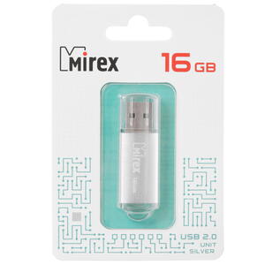 Флеш-накопитель Mirex 16GB Unit Silver...