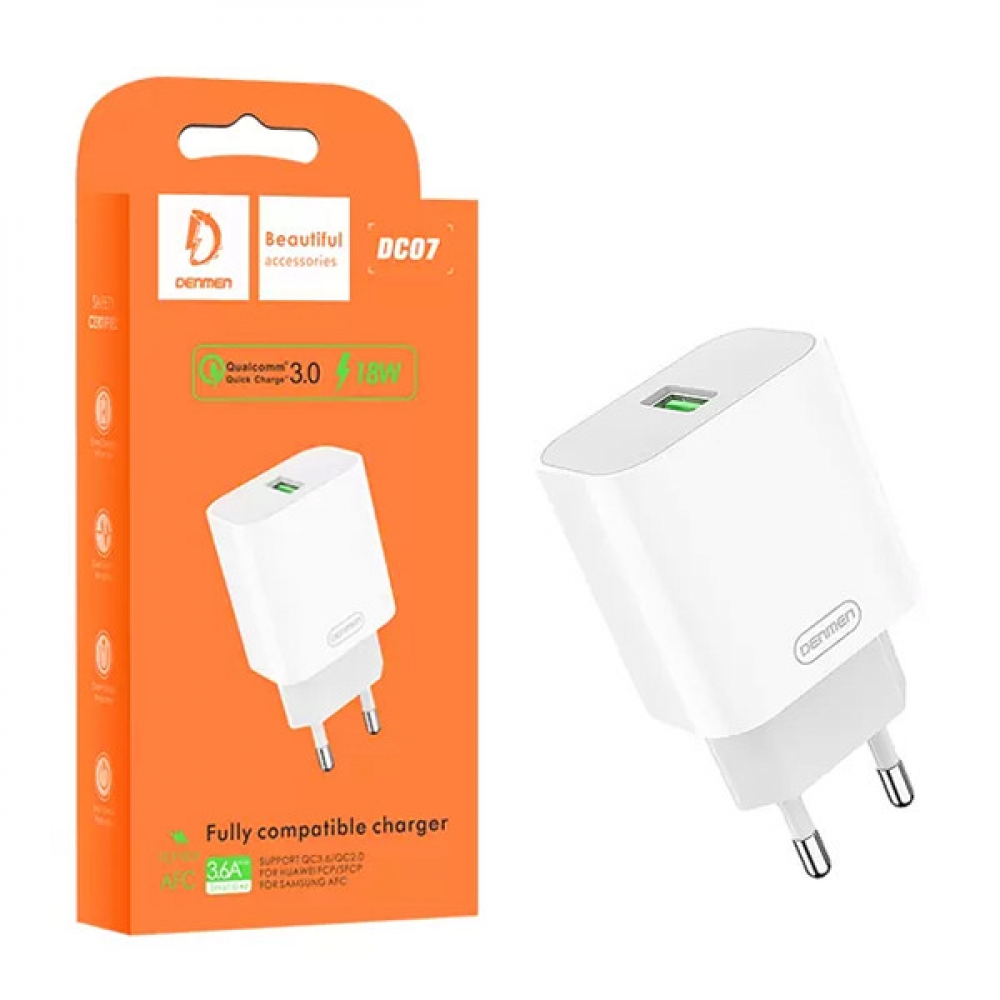 СЗУ vDENMENv DC07, 1USB, QC3.0, 3A...