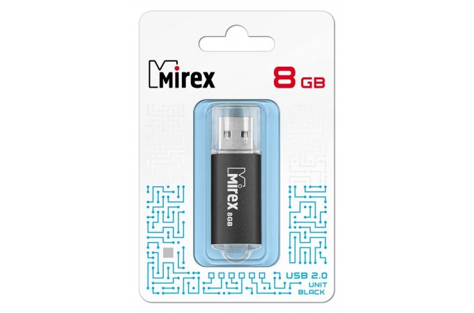 Флеш-накопитель Mirex 8GB UNIT BLACK...