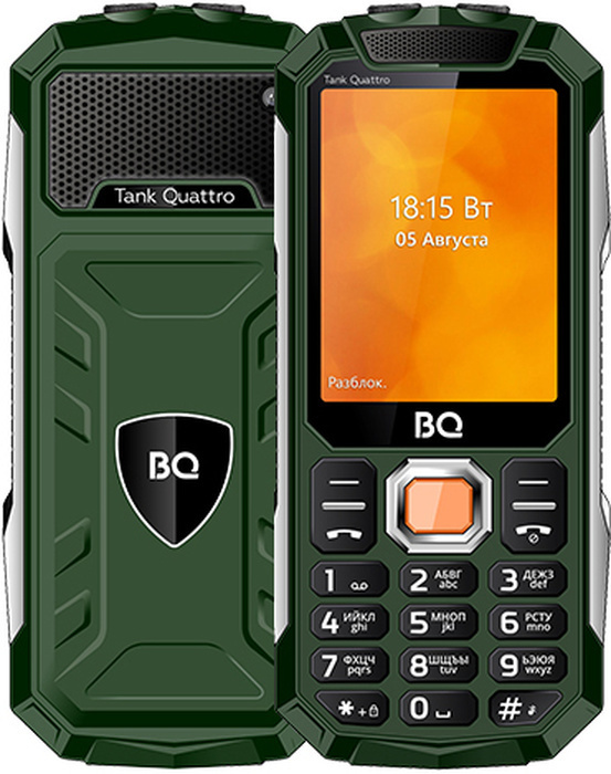 Телефон BQ 2819 Tank Quattro Зеленый...