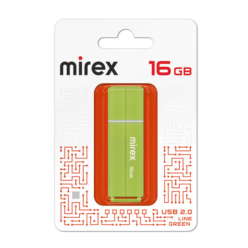 Флеш-накопитель Mirex 16GB Line Green...