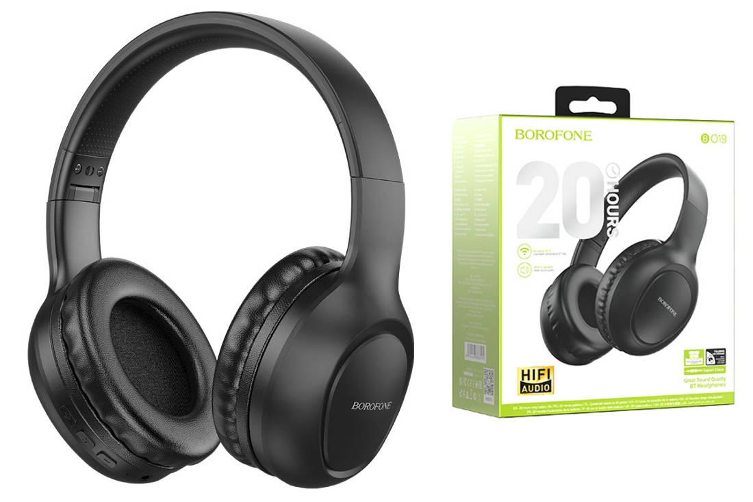 Bluetooth-гарнитура Borofone BO19 черный...
