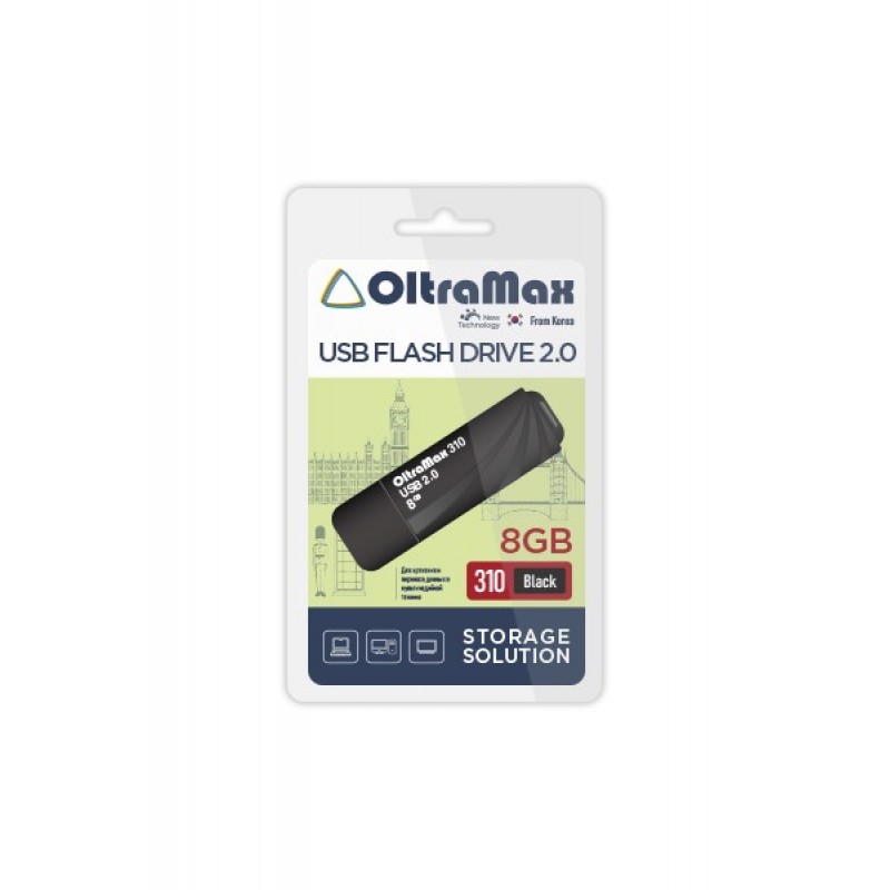 Флеш-накопитель OltraMax 310 8GB Black...